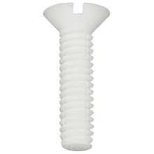 30% Glass Filled Nylon 6/6 Machine Screw, Flat Head, Slotted Drive