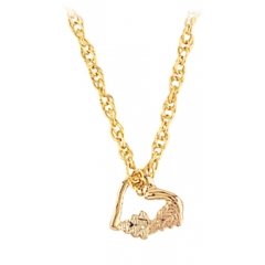 Classy! 10k Yellow gold Black Hills Gold Dainty Floating Heart pendant necklace