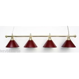72 Burgandy-Brass Finish Pool Table Light Billiard lamp by 