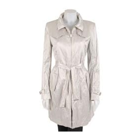 Tahari Belted Zip Front Metallic Spring Jacket