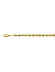 CleverEves 10K Yellow Gold 035 5.00mm Diamond-Cut Lobster Clasp Rope Chain