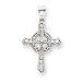 14k White Gold Celtic Cross Pendant