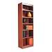 Alera Narrow Profile Bookcase, Finished Back, Wood Veneer, 6-Shelf, 24 W by 12 D by 72 H, Medium Oak