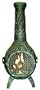 Blue Rooster - ALCH046GK-GA - Orchid Cast Aluminum Chiminea w/Gas Kit - Gold Accent - Large