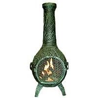 Blue Rooster - ALCH046GK-CH - Orchid Cast Aluminum Chiminea w Gas Kit - Charcoal - Large by 