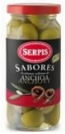 Serpis Green Olives Stuffed with Anchovy, 8.29 Ounce - 8 per case.