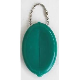 Rubber Squeeze Coin Purse with Chain 6 Pcs Green