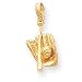 14k Polished 3-Dimensional Glove Bat Ball Baseball Pendant