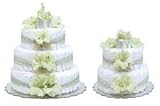 Bloomers Mint Green Gladiolas With Natural Raffia Diaper Cake -3 Tier