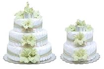 Bloomers Yellow Orchids With Natural Raffia Diaper Cake-2