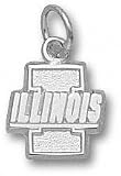 Illinois Fighting Illini Solid Sterling Silver ''I'' Illinois 7/16'' Pendant