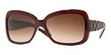 Burberry Women's 4033 Red Outside / Brown Horn Inside Frame/Brown Gradient Lens Plastic Sunglasses