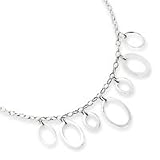 Sterling Silver Circle Link Fancy Necklace - 16 Inch