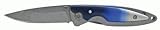 Stainless Steel Folding Knife With Aluminum Shaded Blue Handle 3.5