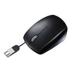 サンワサプライ microUSB変換コネクタ搭載ケーブル巻き取りマウス ブラック MA-BLMA10BK