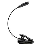 Leselampe LED mit Clip,Stromadapter und USB Kabel,schwarz