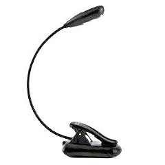 Leselampe LED mit Clip,Stromadapter und USB Kabel,schwarz