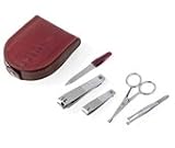 5 piece Chrome Plated Men's Set In Attractive Eel Leather case, Italy