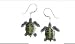 Clearly Charming Olive Ridley Silver and Enamel Earrings