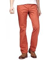 Autograph Pure Cotton Stay Dark Straight Fit Trousers
