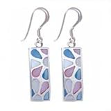 Clearly Charming Sterling Silver Bar Mother Of Pearl Earrings