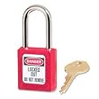 Quality Product By Maer Lock Company - Safety Padlock Labeled 1/4"Dx1.5" Tall Shackle Red