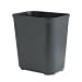 RUBBERMAID Fire-Resistant Wastebasket, Rectangular, Fiberglass, 7 gal, Black