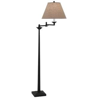 Robert Abbey Serge Swing Arm Black Wrought Iron Floor Lamp