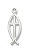 Sterling Silver Fish Cross Medal Pendant with 18" Sterling Silver Chain in Gift Box