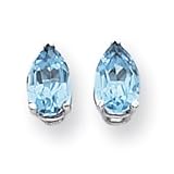 14k White Gold 8x5mm Pear Blue Topaz earring XE81WBT