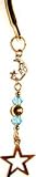 Unique Moon Star Goldtone Bookmark with Swarovski Crystal - Blue