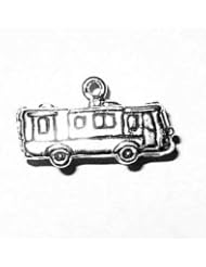 Sterling Silver 3D RV Mobile Motorhome Recreational Vehicle Vacation Travel Tour Charm
