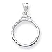 Ster. Silver 19.1 x 1.5mm $0.01 Diam-Cut Coin Bezel Pendant