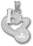 Boston Celtics 3/4 I Heart Logo Pendant - Sterling Silver Jewelry