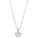 Stylish Diamond Filled Heart Pendant in 14k White Gold - FREE Chain