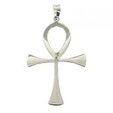 New Sterling Silver Dangle God Staff Ankh Cross Pendant