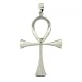 New Sterling Silver Dangle God Staff Ankh Cross Pendant