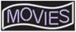Movies Neon Sign 14 x 34