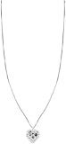Fossil Necklace - Puffy Heart Pendant (Color: Silver)
