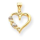 14k Two-Tone Heart Pendant