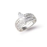 Image of Sterling Silver CZ Solitaire Ring