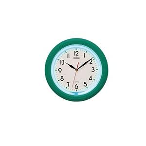 11 Fashionable Shape Green with Light Blue Neon Wall Clock by 