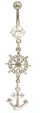 Anchor & Wheel Belly Button Ring