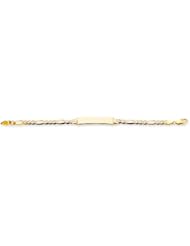 14k Figaro Id Bracelet