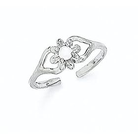 14K W G 2.5MM OPAL TOE RING - GH24365OCT by Abacus