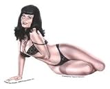 Keith Garvey Sexy Bettie Page in Lace Pinup Car Sticker Decal