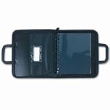 Safco 3031BL Leathergrain vinyl 1-zipper presentation portfolio for 11 x 8-1/2 inserts, black