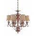 Nuvo - 60/1482 : Island Cay - 6 Light 28 IN. Chandelier w/ Striped Fabric Shades