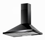 Baumatic Black Chimney Cooker Hood 90CM Telescopic 900mm F90.2BL