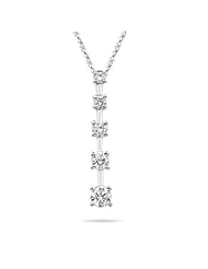 1/2 Cts Diamond Journey Line Pendant in 14K White Gold